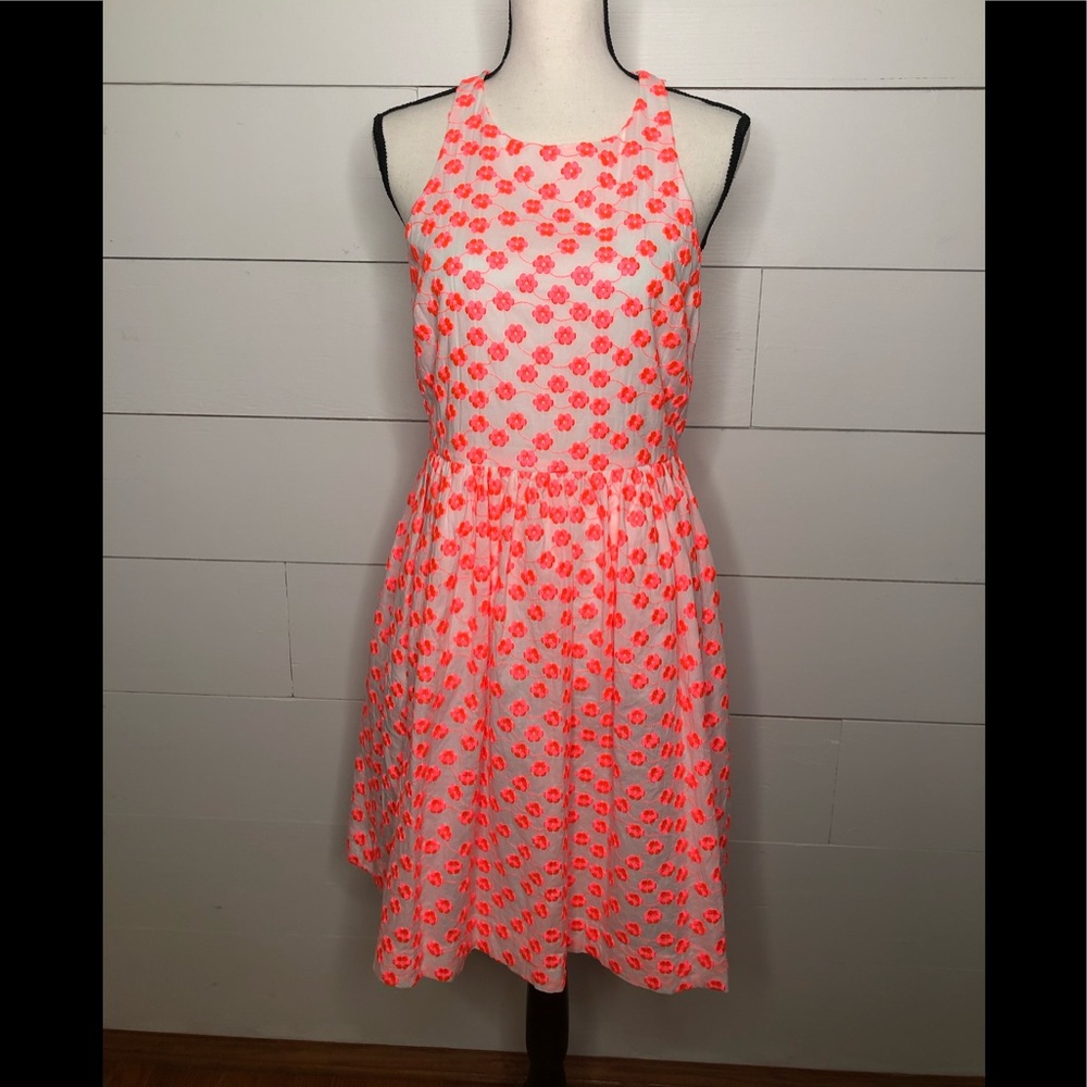 J.Crew Embroidered Floral Racerback Dress Sz 6